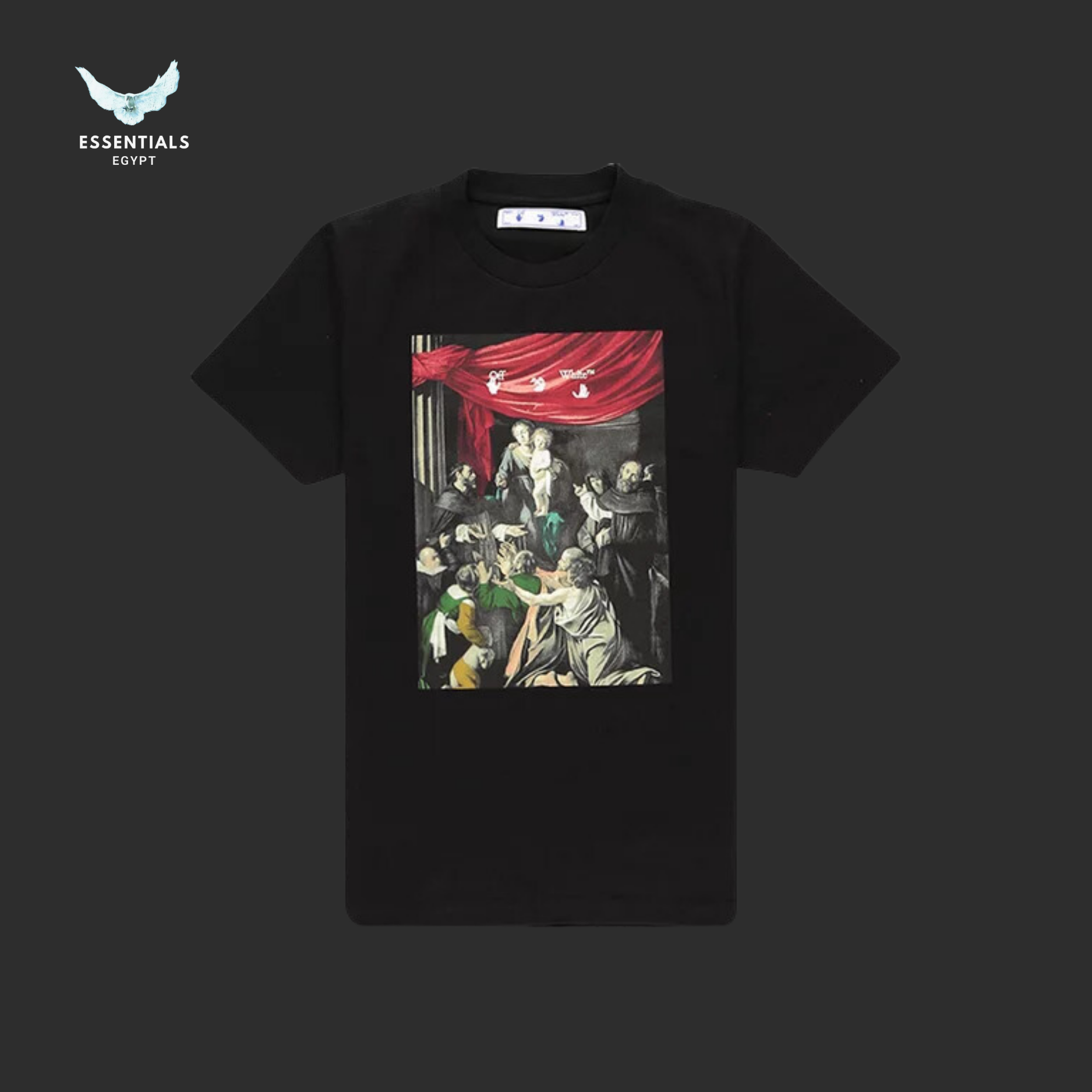 Off White Caravaggio Painting Short Sleeve Slim Tee Black