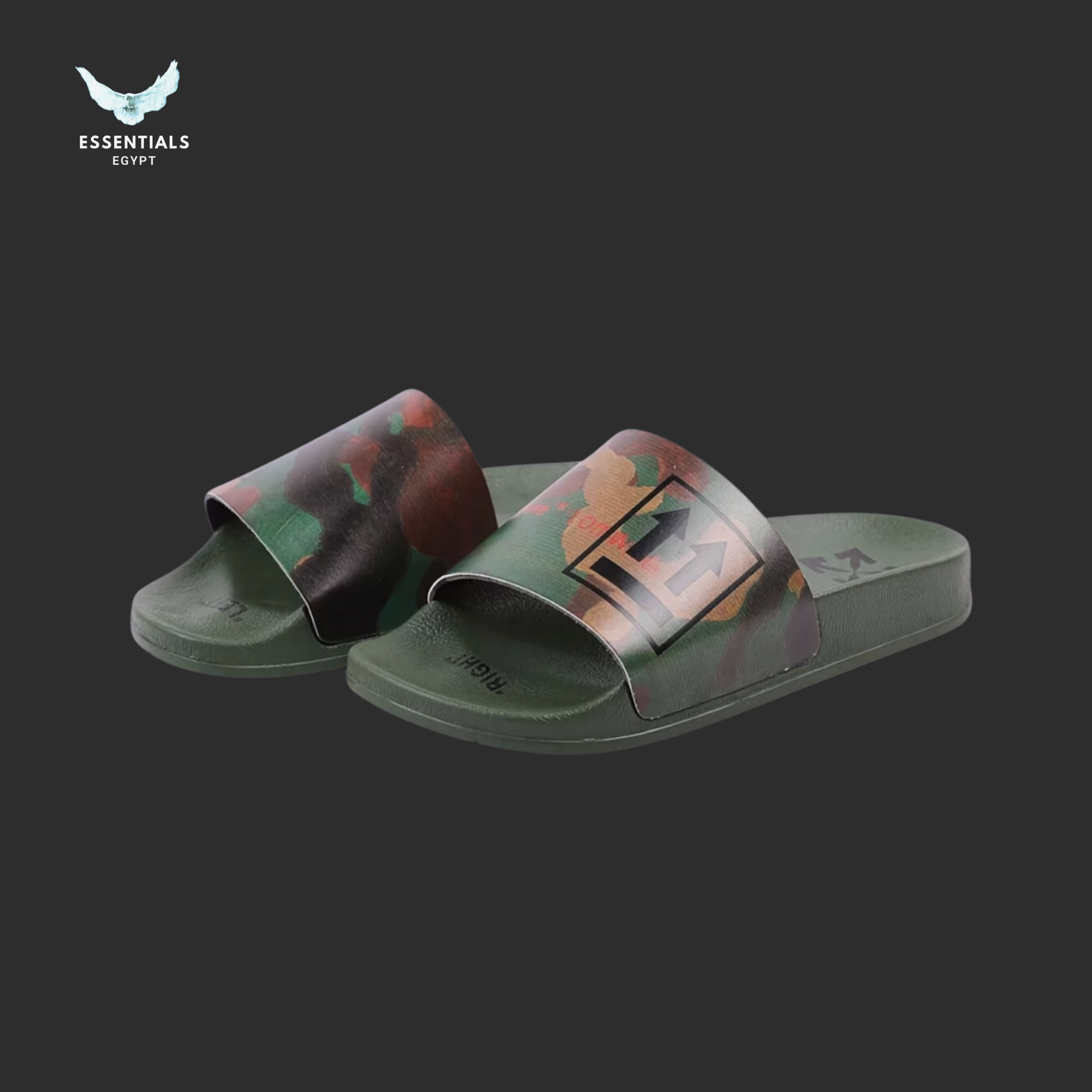 Off-white Double Arrow Camouflage Print Slides