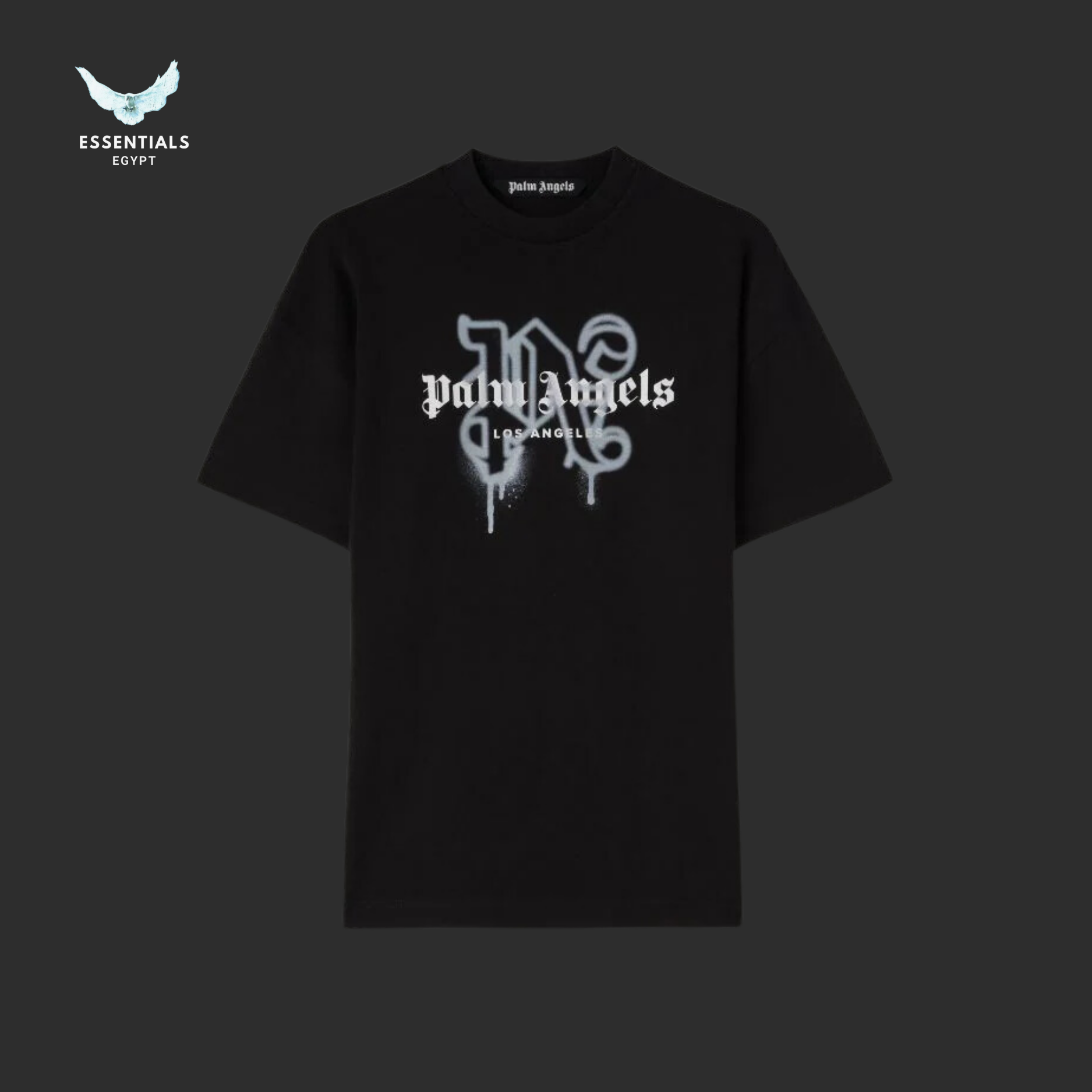 Palm Angels MONOGRAM SPRAY CITY T-SHIRT LOS ANGELS 'Black-Gray'