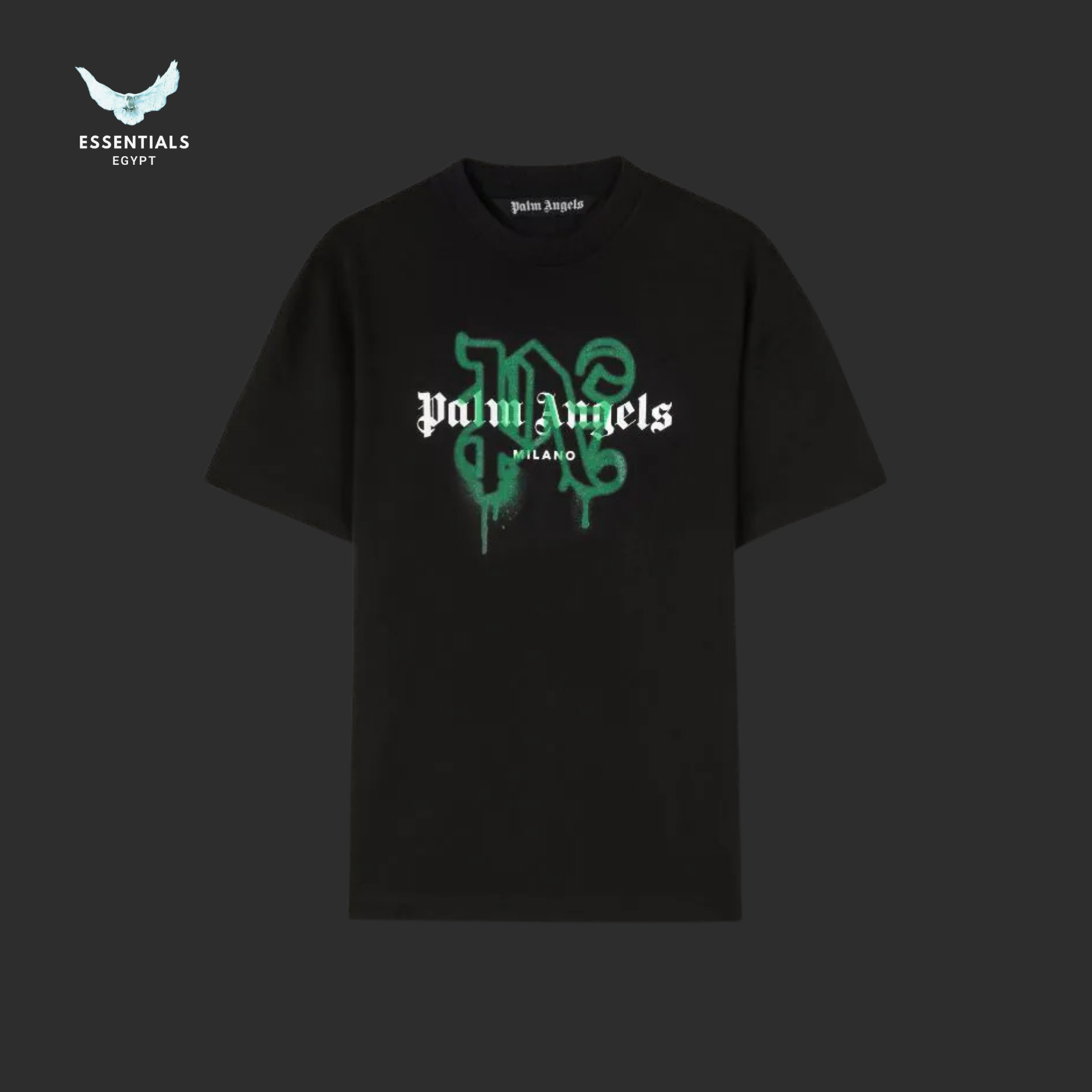 Palm Angels MONOGRAM SPRAY CITY T-SHIRT LOS ANGELS 'Black-Green'