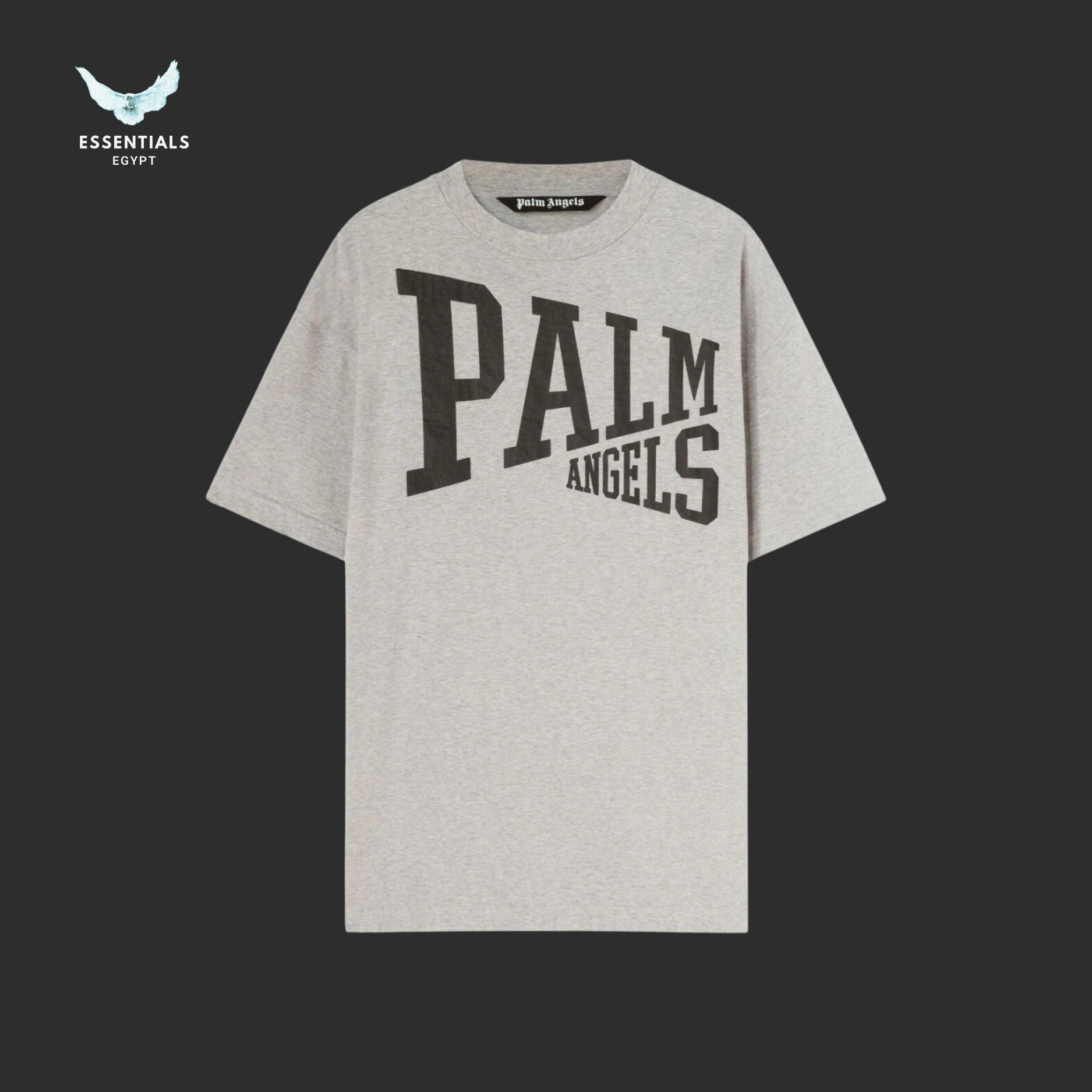 Palm Angels logo-print cotton T-shirt 'Gray'