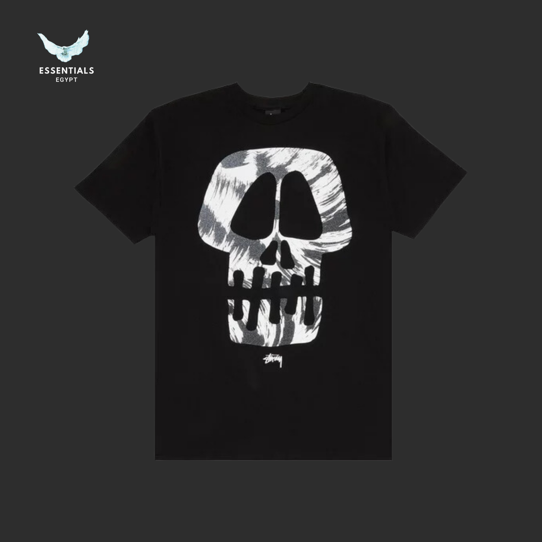 Stussy Brush Skull Tee 'Black'